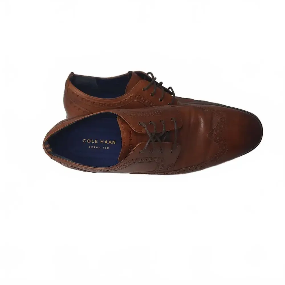 Cole‎ Haan Men's Brown Leather Wingtip Oxfords Size 8.5 M